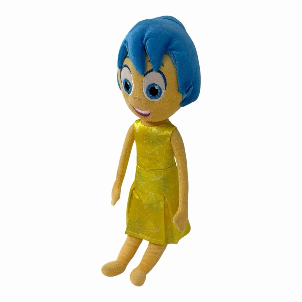 Disney Pixar Inside Out Joy Plush Stuffed Toy Yellow‎ Dress Blue Hair 10 Inch
